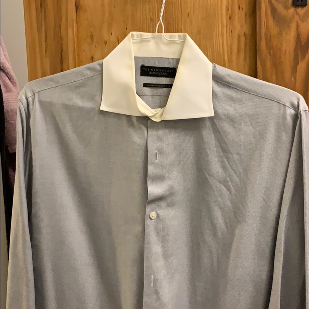 Bloomingdales Men’s French Collar Dress Shirt Grey